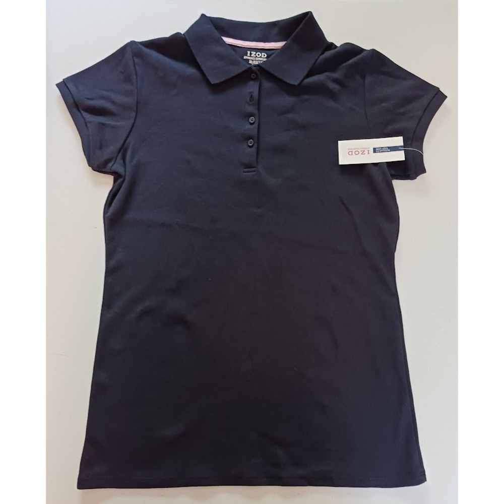 IZOD Girl's Approved School Uniform Polo Shirt‎ X Large Color Navy NWT